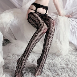 NoGenderWear Bas effet porte-jarretelles Erotic Panty Noirs